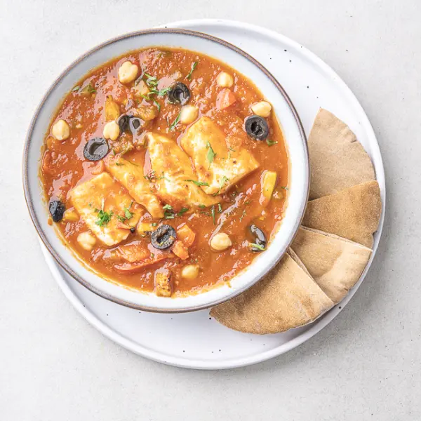 Moroccan Fish Stew With Whole Wheat Pita